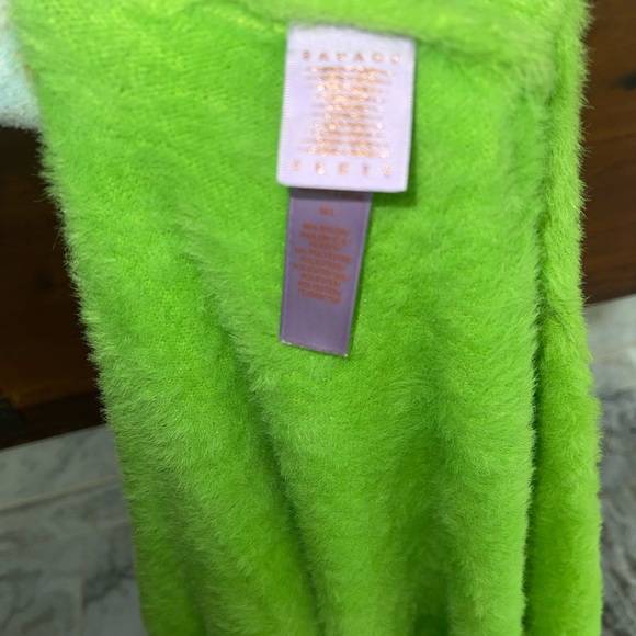 Rihanna Fenty Savage Fuzzy Bikini Lounge Set with Long Cardigan Green Lime Med M - Picture 5 of 6